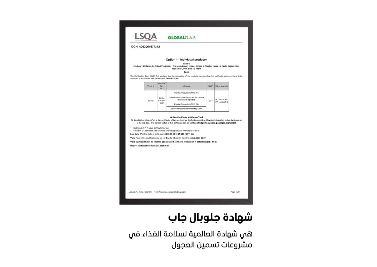 شهادة علامة تجارية مسجلة (HACCP / ISO 22300)